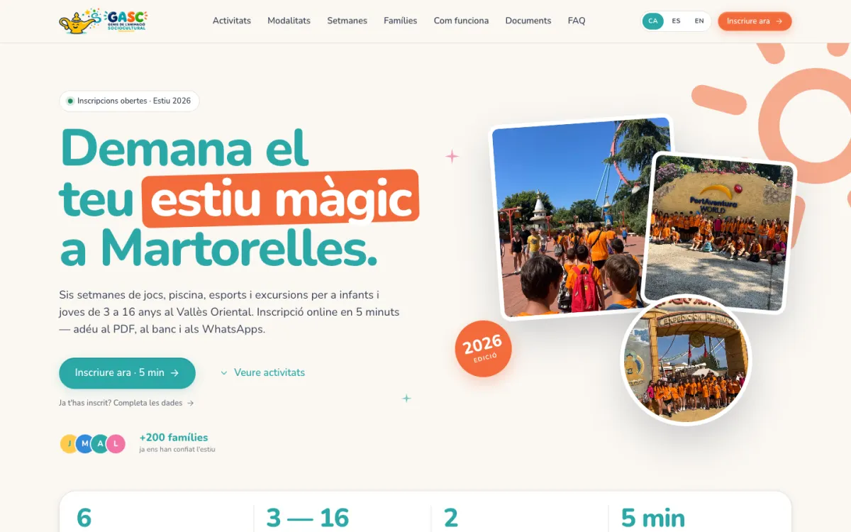 App de inscripciones a medida — Casal GASC