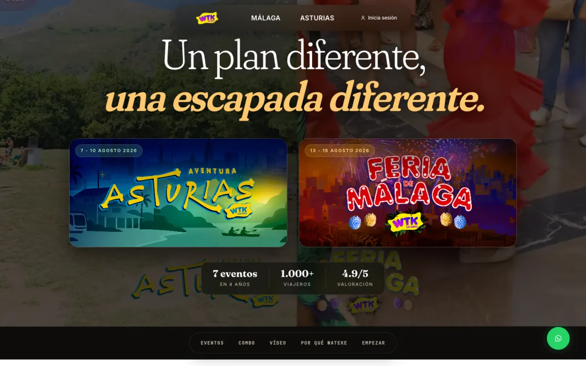 Software de reservas de eventos a medida — WATEKE